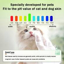 1 pieza Guante de limpieza en seco para mascotas, apto para perros/gatos en todas las estaciones, incluye 6 piezas de toallitas húmedas para baño, eliminar olores, limpieza de cachorros y gatitos