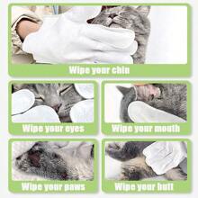 1 pieza Guante de limpieza en seco para mascotas, apto para perros/gatos en todas las estaciones, incluye 6 piezas de toallitas húmedas para baño, eliminar olores, limpieza de cachorros y gatitos