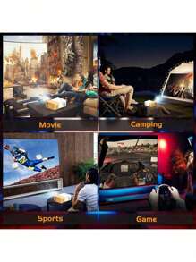 Projector,Moreka Mini Projector,Portable Movie Projector,Neat Home Projector,Compatible with iPhone,Android,Windows,Firestick,PS5,Laptop,Tablet,Provide HDMI,USB,Earphone,AV Port and Remote Controller - Blanco - Ver 7