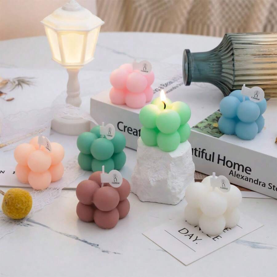 1 pieza/2 piezas/12 piezas Mini velas perfumadas, regalos pequeños y creativos, velas aromáticas hechas a mano sin humo para uso doméstico, aromaterapia, decoración de dormitorio, adecuadas para Halloween, Día de la Madre, temporada de bodas, temporada de graduación, fantasmas, otoño, festivales, Navidad, invierno, vacaciones - Multicolor - Ver 1