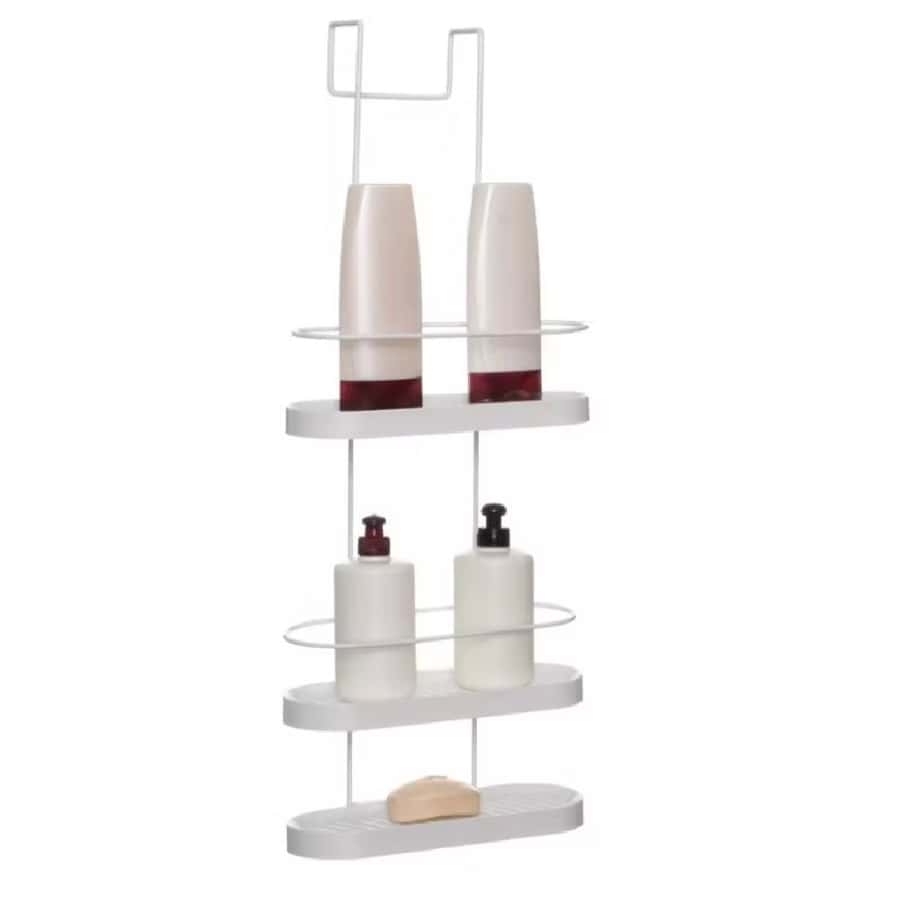 Shampoo Holder With Soap Dish For Wire Bathroom Shower Enclosure - 白色 - 查看 1