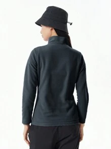 TECTOP 女士经典款抓绒套头卫衣，长袖，柔软轻盈，适合冬季穿着，随机图案，滑雪服 - 灰色 - 查看 6