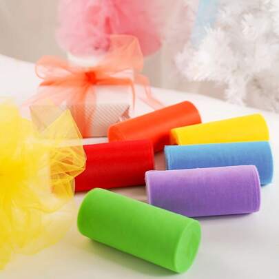 25 Yards Premium Rainbow Tulle Roll - Soft, Lightweight, Perfect For DIY Tutus Skirt Crafting, Wedding Birthday & Party Decorations,Gift Wrapping & More