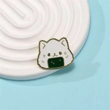 卡通猫咪饭团珐琅胸针 定制装饰胸针 衣领徽章 包包别针 珠宝礼物 衣服包包挂饰 学校韩流背包教师用品包包挂饰 可爱办公配件 衬衫外套 圣诞节万圣节秋冬季配饰，适合青少年、青年、男士，休闲、户外、运动、度假、毕业礼物、生日、日常佩戴 衣服别针 趣味教师礼物 服装配饰 男士礼物 包包别针 - 白色 - 查看 4