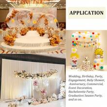 Futchoy Professional Backdrop Stand Pipe Kit,10'x 10' Heavy Duty Adjustable Height Background Support System Curtain Frame Telescopic With Steel Base For Wedding Party Photography Show Display,Gold Party Favors Room Decor Bride - 彩色 - 查看 2