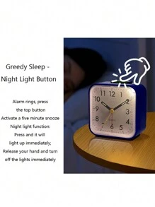 1 件 4 英寸贪睡夜灯闹钟,夜光指针和标记,方便夜间观看,防滑底座,适合卧室使用,家居装饰,房间装饰数字时钟卧室装饰宿舍装饰返校学校装饰学校惊喜 - 彩色 - 查看 7