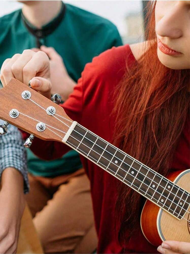 1 Juego de 4 cuerdas de nailon para ukelele, con bobinador de cuerda para ukelele soprano (21 pulgadas), concierto (23 pulgadas), tenor (26 pulgadas) y violín - Blanco - Añade 4