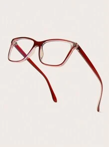 1 Pair Women's Red Cat Eye PC Frame Eyeglasses, Unique, Refreshing, Minimal Design For Daily Wear Glasses Accessories For Women - Red - View 5