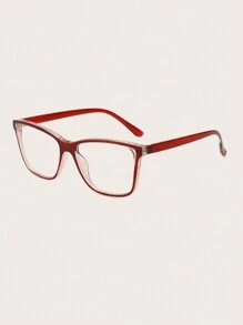 1 Pair Women's Red Cat Eye PC Frame Eyeglasses, Unique, Refreshing, Minimal Design For Daily Wear Glasses Accessories For Women - Red - View 3