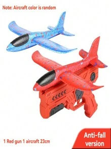 1 pièce Jouet avion en mousse pour enfants, planeur à éjection à bouton unique, pistolet de lancement pour intérieur et extérieur, jouet interactif parent-enfant pour garçons et filles, cadeau d'Halloween et de Noël (style et couleur d'avion aléatoires)