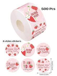 500 miếng/cuộn Hình Quả Dâu Tây Màu Hồng Dễ Thương Cảm Ơn Miếng Dán Tự Dính, 1 inch/1,5 inch, Thiết Kế Họa Tiết 6 Loại Trái Cây Miếng Dán Trang Trí, Thích Hợp Cho Đồ Dùng Tiệc Sinh Nhật Mùa Hè, Miếng Dán PVC - Nhiều màu - Xem 12