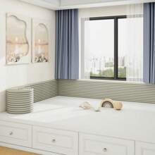 耐冲击软垫墙贴适用于榻榻米、床头板、儿童房、婴儿窗台，不含甲醛，隔热。自粘，使用方便，防水、防油、防潮、无味，适用于所有光滑、平整的表面，翻新贴纸可撕墙板、墙纸、壁纸、春季装饰用品让您的家焕然一新，拉玛装饰贴纸 - 淺灰防撞條 - 查看 4