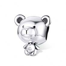 bamoer 1 pièce Pendentif mignon en argent sterling 925 Charm d'animal Hamster Eléphant Ours Perle pour bracelet, bangle DIY Bijoux