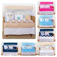 Crib Protector Kit With Sublimated American Braid For Boy And Girl 10 Pieces - 野柿子 - 查看 1