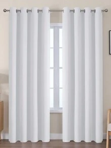 Estelar Textiler Bộ 2 rèm cửa màu trắng xám, dài 84-96 inch, thích hợp cho phòng khách và phòng ngủ, độ cản sáng từ 75% đến 85%. - màu trắng xám - Xem 18