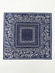 1 件 Bandana 风格佩斯利印花围巾，男士仿丝方形头巾，时尚围巾，适合日常使用，男士配饰，男士围巾 - 彩色 - 查看 8