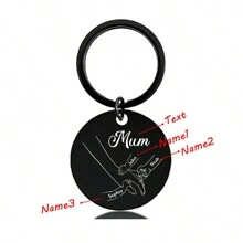 儿子赠送的定制妈妈钥匙扣礼物，个性化妈妈钥匙扣，刻有孩子名字，刻有姓氏，母亲节钥匙扣，送给母亲的礼物，不锈钢，时尚，多彩，可爱，迷人，简约，卡哇伊，时尚，男女通用，休闲，朋克，2000 年代时尚定制，个性化，独特，定制，送给他/她、男朋友、女朋友、家人的理想礼物，耐用，多彩，可爱，迷人，有趣，卡哇伊，Y2K，时尚，男女通用，休闲，定制，个性化，独特，定制，送给他/她的理想礼物，送给她/她、男朋友、女朋友、家人、朋友的理想礼物 - 單面客製 - 查看 5