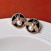 10 chiếc 23mm Nút kim loại Phụ kiện trang trí quần áo Nút ong thời trang Đầm nữ Áo len Nút trang trí - vàng đen - Xem 3