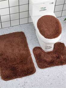 3pcs Bathroom Carpet Set With 3pcs Shower Mat, U-Shaped Toilet Mat And Super Absorbent Ultra-Fine Fiber Plush Bath Mat, Slip Resistant, Machine Washable, Fluffy Bath Rug Home Bathroom Decor Outdoor Rug Door Mat Fall Decor Bathroom Accessories Back To School Entryway Decor - Multicolor - View 10