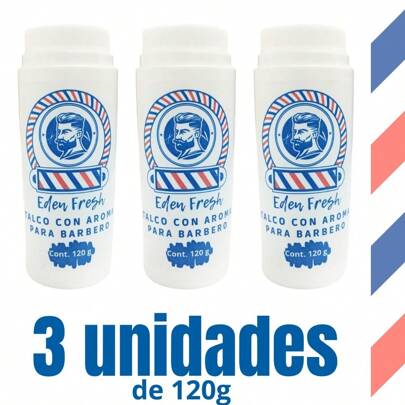 Talco Para Barberia-barbero Eden Fresh 120g (3 Unidades)