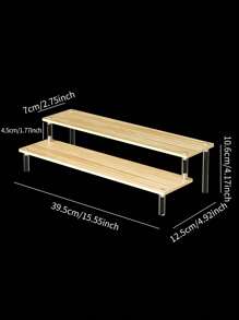 1 件木制阶梯式展示架,多层木制阶梯式活动人物香水化妆品收纳架 - 米色 - 查看 25