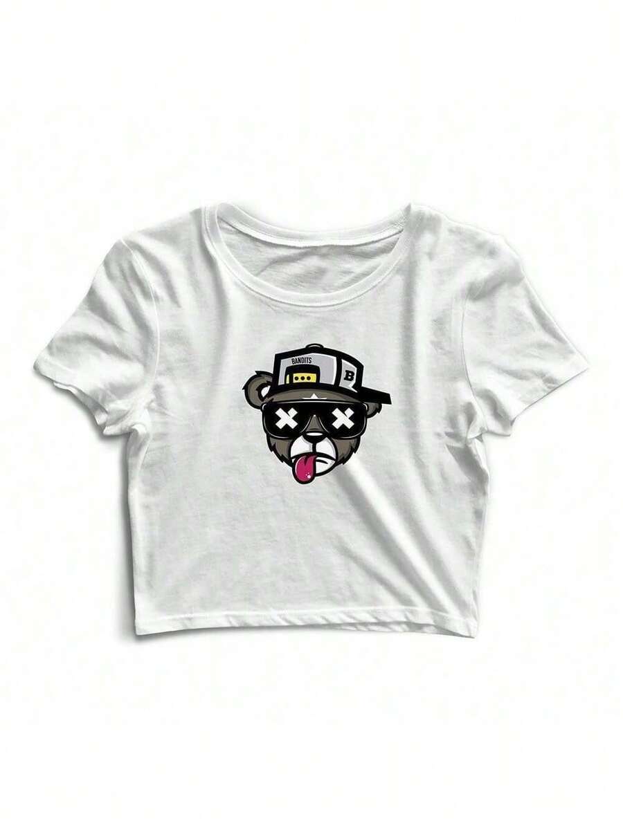 CROPPED CAMISETA URSO BOLADO BONEFeminina Manga Curta 335