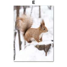 1 buc. Pictură pe pânză, modern, la modă, peisaj de iarnă, copac, elan, cerb, veveriță, pin, casă din lemn, câmp, peisaj, model, afișe pentru decorarea interioară, sufragerie, dormitor, fundal, artă de perete, imagine de design, cadouri funky, fără cadru