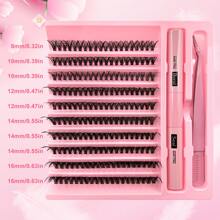 200 件 30D/40D/50D 戏剧性 C 卷曲 8-16MM 混合 DIY 睫毛延长套装 DIY 下睫毛睫毛书大容量柔软单独簇睫毛打造蓬松自然纤细 Y2k 蝴蝶元素粉色底卡居家造型持久 DIY 睫毛胶、DIY 胶水去除剂、DIY 睫毛镊子（下睫毛+50D） - 黑色 - 查看 13