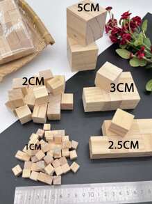 1CM-5CM 5 maten vierkante houten blokken onafgewerkte houten kubussen DIY knutselmodelmateriaal