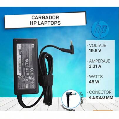 Cargador Para Laptop Hp 19.5v 2.31a 45w Punta Azul