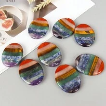 1 件天然七脉轮烦恼石可缓解焦虑，彩色冥想疗愈水晶拇指石 - Multicolor - 查看 5