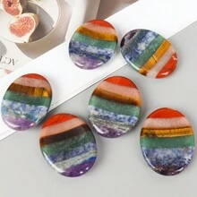 1 件天然七脉轮烦恼石可缓解焦虑，彩色冥想疗愈水晶拇指石 - Multicolor - 查看 4