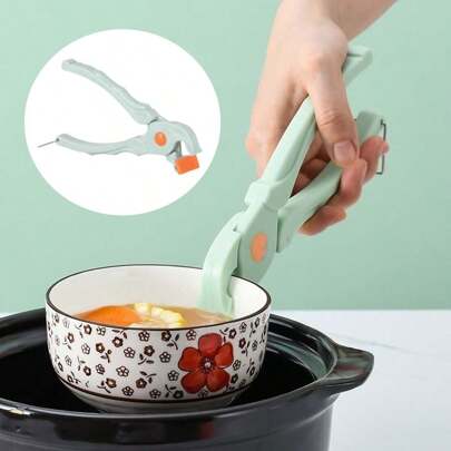 1 件装碗碟起重夹、火锅钳、碗碟夹、耐热披萨托盘夹、热菜夹、火锅夹、厨房烹饪钳、锅垫、厨房烧烤野餐微波炉空气炸锅锅夹、小厨房工具、厨房用品