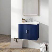 24" Floating Wall Mounted Bathroom Vanity With White Porcelain Sink And Soft Close Doors