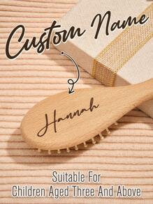 1pc Custom Name Baby Hairbrush Personalized Wooden Baby Hairbrush Custom Brush Keepsake Gift Baby Shower For Baby Girl Baby Boy Personalized Baby Hairbrush With Engraved Name Custom Wooden Comb For Newborn Wooden Brush For Infant, Baby Shower Gift, Hair Brush & Comb, Newborn Gift Birthday Giftbaby Shower Family Decorations Giftswinter Eve Gifts Back To School Winter Gift Ideas Boy Girl Valentine's Day