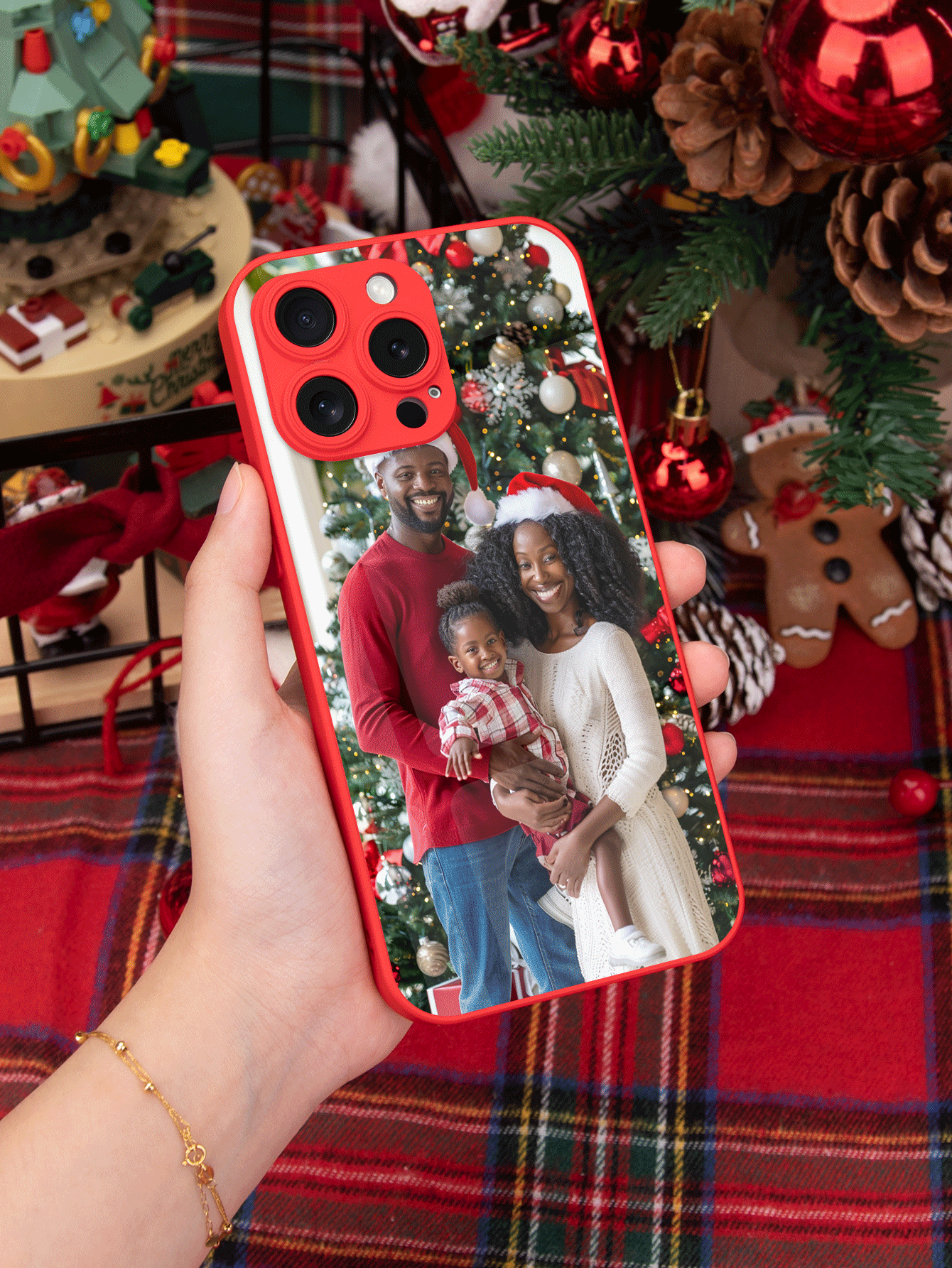 1 Ốp lưng điện thoại bằng kính sơn kim loại tùy chỉnh tương thích với Apple IPhone 16 Pro Max - Đỏ - Xem 2