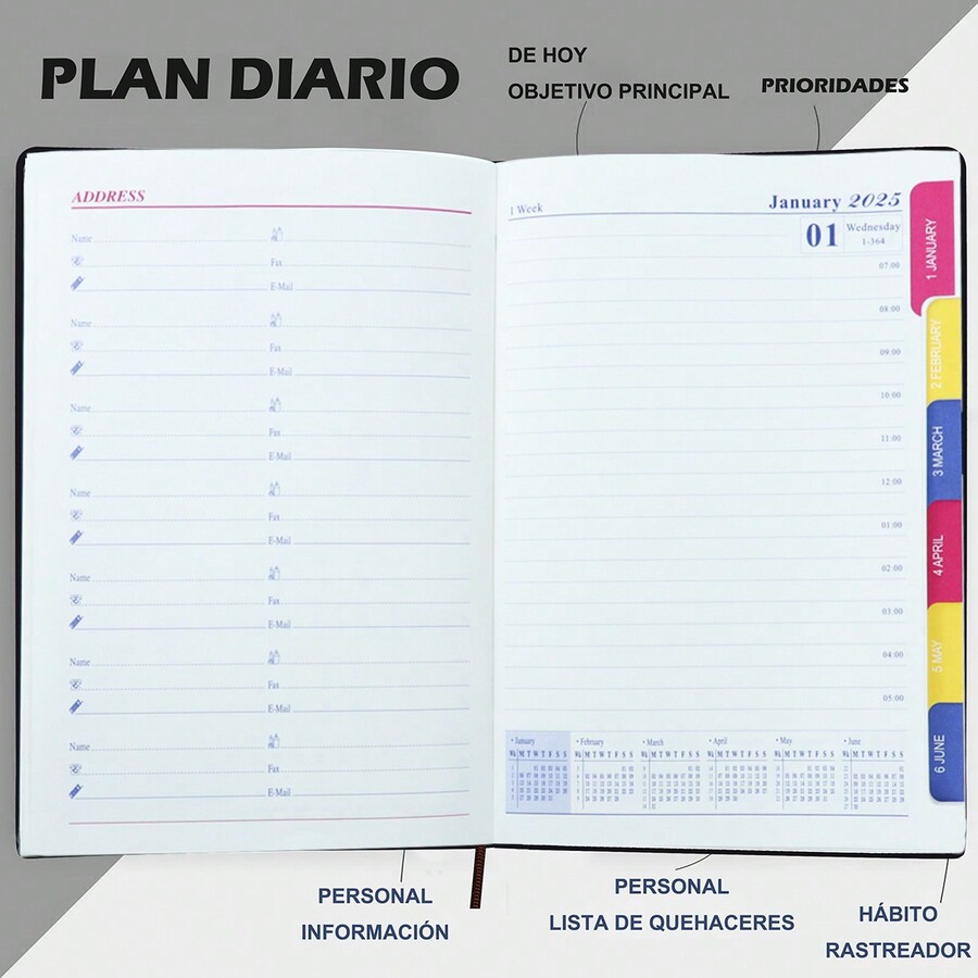 2025 New Planner Agenda Schedule Notebook English Version Inner 365