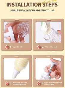 1 套甜点装饰注射器套装、裱花蛋糕装饰套件、用于纸杯蛋糕装饰、泡芙制作、喷嘴饼干裱花注射器套件、甜点装饰器、蛋糕装饰工具、蛋糕烘焙工具、厨房用品