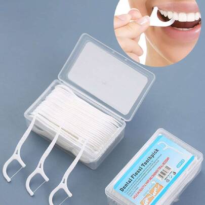 500pcs/50pcs Dental Floss, Oral Cleaning, Deeply Clean, Daily Necessities, Living Room, Bedroom, Bathroom Home Decor, Travel Supplies
