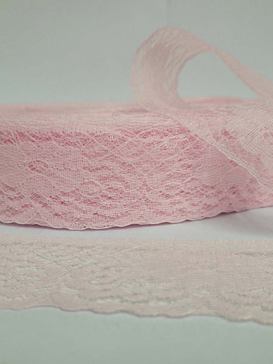 Rigid Lace Piece With 15 Meters 3.8cm Wide Crafts Haberdashery Dresses Fashion Lingerie - Does Not Stretch - Màu Hồng baby - Xem 1