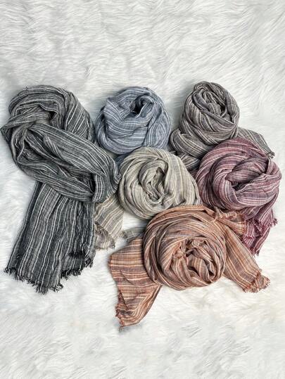 وشاح رجالي أنيق مصنوع من خليط الكتان والفسكوز مع شرائط، ذو طراز أنيق وأسلوب حداثي فاخر، خفيف الوزن، اكسسوارات رجالية