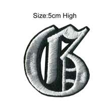 1 Pièce Optionnelle Alphabet Noir Edge Patch Brodé, Fer Sur/insignes, Vêtements Et Accessoires Décoration
