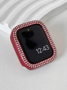 1 peça Capa protetora para relógio com decoração de strass brilhante, design oco à prova de choque, compatível com Apple Watch 38/40/41/42/44/45/46/49 mm, compatível com Apple Watch Series Ultra/SE/10/9/8/7/6/5/4/3/2/1, acessório para relógio inteligente