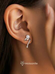 SYMFNY 1 Đôi Hoa Tai Bạc Sterling 925, Hoa Tai Moissanite Cho Nữ, 0.5ct*2 Hoa Tai Đính Đá D-Color Hoa Tai Moissanite Bạc Sterling S925, Quà Tặng Cho Phụ Nữ Đeo Hàng Ngày, Những Dịp Trang Trọng, Ngày Lễ Tình Nhân, Giáng Sinh - Quà Tặng Trang Sức Cho Phụ Nữ - Bạc - Xem 1