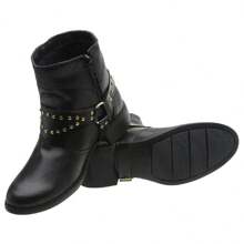 Women's Casual Short Boot Ankle Bootie Dress Boot - 黑色 - 查看 3
