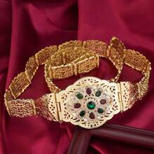 1piece Elegant Morocco Caftan Belt Metal Arabesque Buckle Women Dress Ornament Summer, School Fall, Autumn, Halloween - Classic Moroccan Belt - View 19