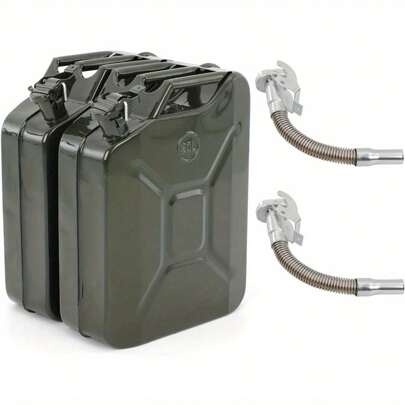 2pcs Green Metal Large Capacity Portable Bucket Oil Drum Storage Bucket