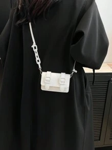 2024 Autumn/Winter Versatile Mini Handbag For Women, New Model Micro Messenger Crossbody Sling Bag, Fashionable Candy Colored Totes, - Beige - View 5