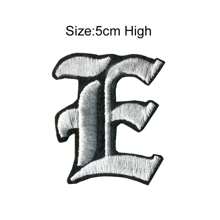 1 Pièce Optionnelle Alphabet Noir Edge Patch Brodé, Fer Sur/insignes, Vêtements Et Accessoires Décoration
