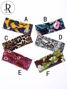 1 Băng đô thể thao in họa tiết thắt nút co giãn dành cho nữ - Yoga, Chạy bộ, Thấm hút mồ hôi, Băng đô thể thao thường ngày in họa tiết da báo Boho Paisley bản rộng, Polyester - Nhiều màu - Xem 12